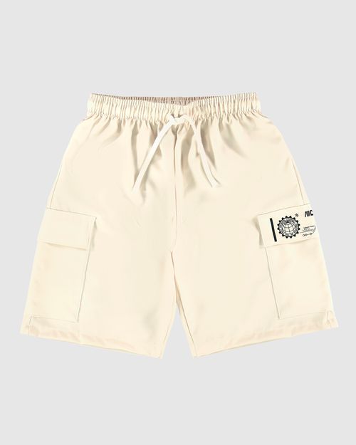 Bermuda Menino Bolso Com Estampa Em Tecido Texturizado Malwee Kids