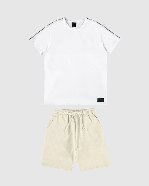 Conjunto Menino Bermuda Em Moletom Texturizado Malwee Kids