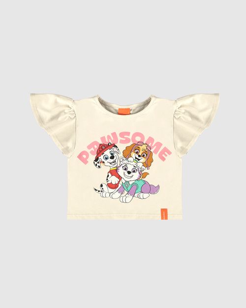 Blusa Infantil Menina Manga Babado Patrulha Canina Malwee Kids