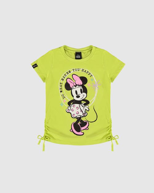 Blusa Infantil Menina Minnie Mouse Disney Em Malha Rajada Malwee Kids
