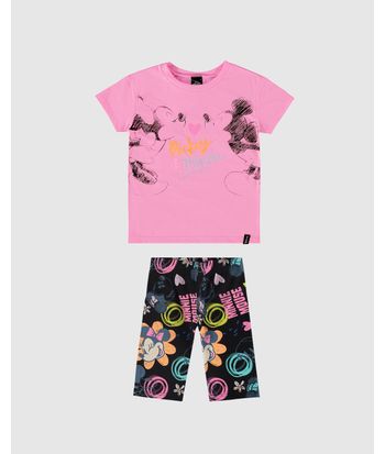 Conjunto Infantil Menina Mickey E Minnie Disney Em Algodão Malwee Kids