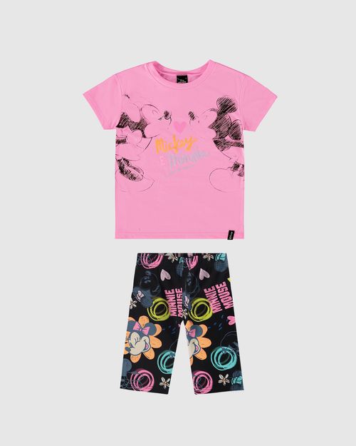 Conjunto Infantil Menina Mickey E Minnie Disney Em Algodão Malwee Kids
