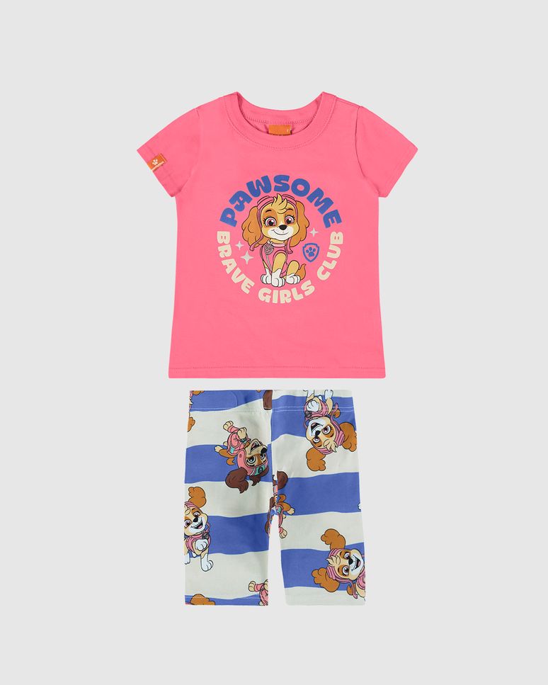 Conjunto Infantil Menina Especial Patrulha Canina Em Algodão Malwee Kids