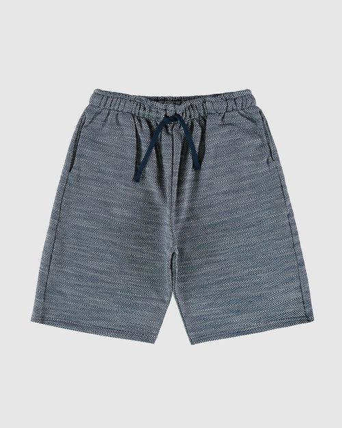 Bermuda Menino Comfort Cadarço Frontal Em Moletom Texturizado Malwee Kids