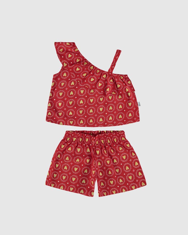 Conjunto Infantil Menina Blusa Ombro Só Em Viscose Malwee Kids