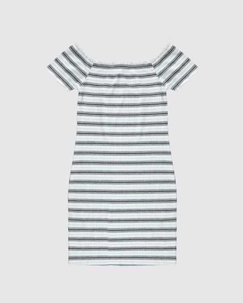 Vestido Menina Listrado Em Malha Canelada Malwee Kids