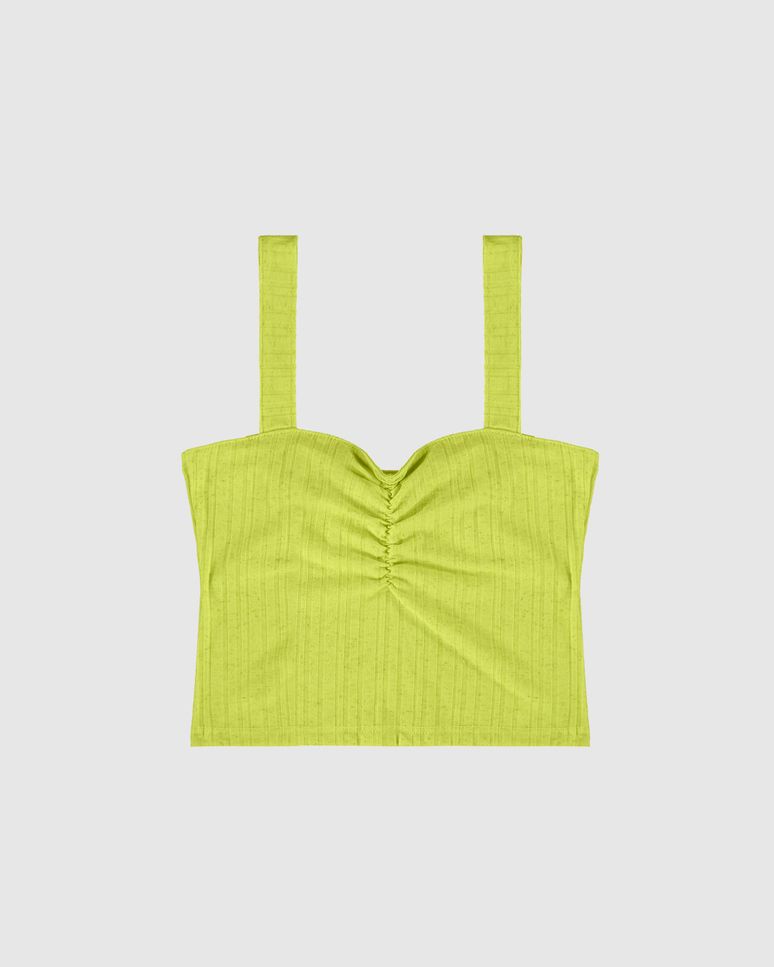 Regata Cropped Menina Em Malha Linho Canelada Malwee Kids