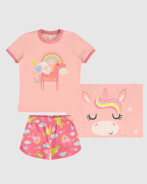 Pijama Infantil Menina Magical Dream + Fronha Em Algodão Malwee Kids