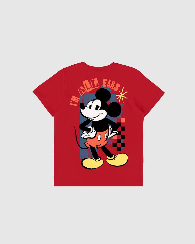 Camiseta Infantil Menino Estampa Frente E Costas Mickey Disney Malwee Kids
