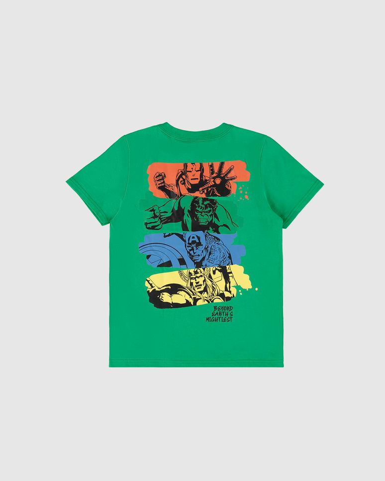 Camiseta Infantil Menino Estampa Frente E Costas Avengers Malwee Kids