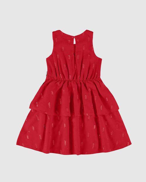 Vestido Infantil Camadas Em Plumetis Brilho Malwee Kids