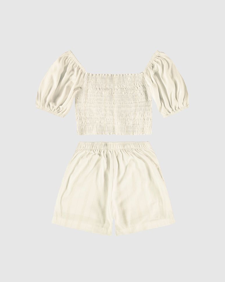 Conjunto Menina Cropped E Shorts Em Viscose Lurex Malwee Kids