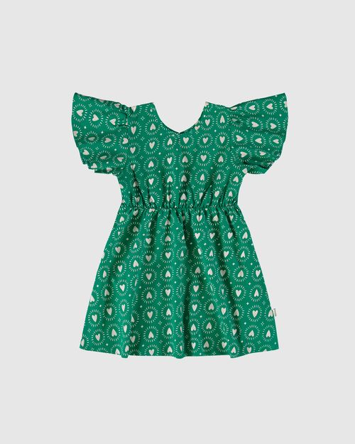 Vestido Infantil Estampa Corações Metalizado Em Viscose Malwee Kids