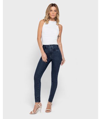 Calça Skinny Feminina Bolso Funcional Em Jeans Com Elastano - ENFIM
