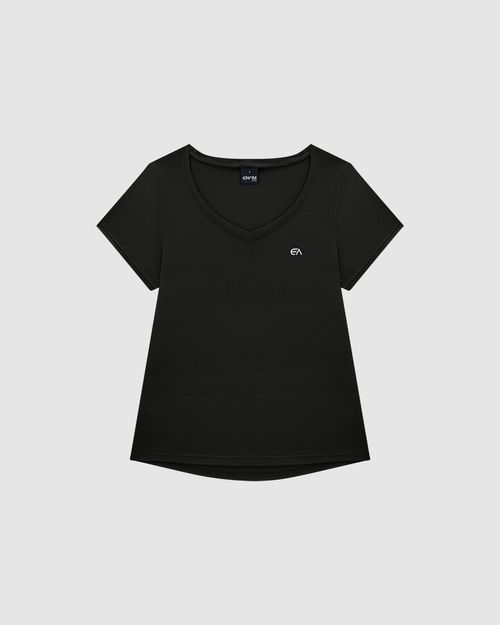 Blusa Slim Feminina Manga Curta Em Viscose Stretch - ENFIM