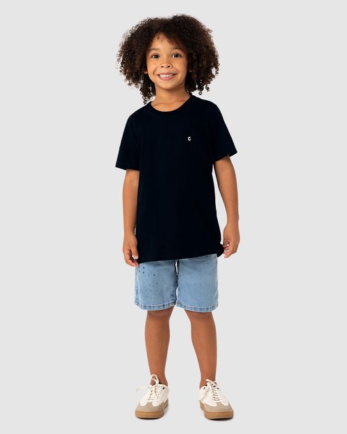 Camiseta Menino Manga Curta Em Algodão - Carinhoso