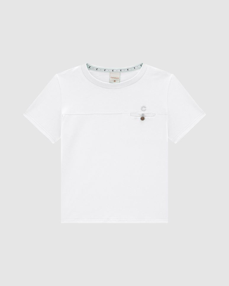 Camiseta Menino Botão No Peitoral Em Algodão Carinhoso