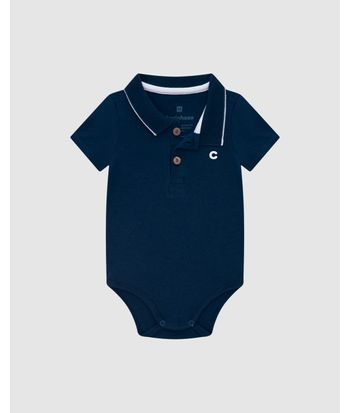 Body Polo Menino Em Algodão - Carinhoso