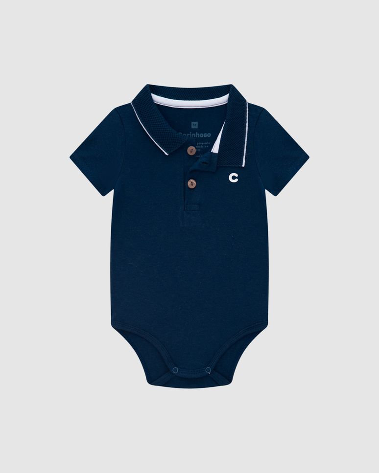 Body Polo Menino Em Algodão - Carinhoso