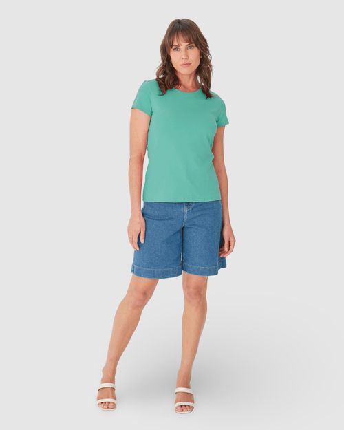 Blusa Básica Feminina Baby Look Em Algodão