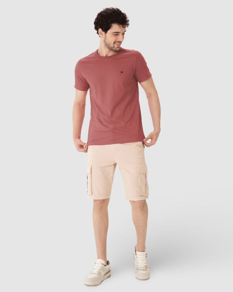 Camiseta Básica Masculina Slim Em Algodão