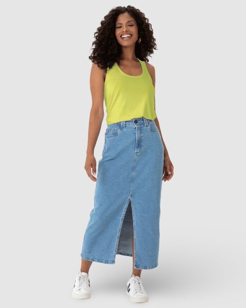 Regata Básica Feminina Decote U Em Viscose Stretch