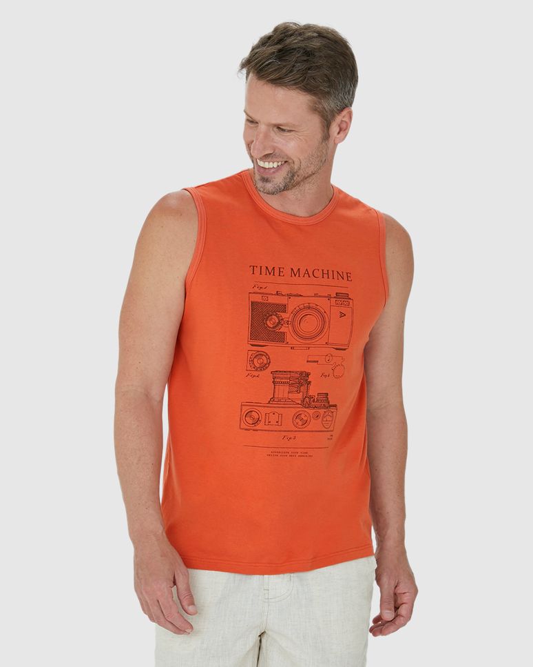 Regata Masculina Time Machine Em Algodão