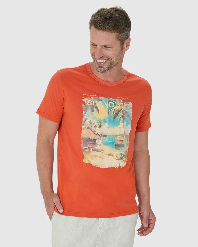 Camiseta Masculina Manga Curta Island Hut Em Algodão