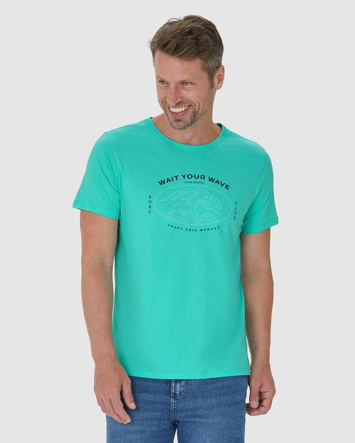 Camiseta Masculina Wait Your Wave Em Algodão