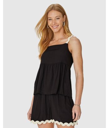 Regata Evasê Feminina Alça Sianinha Em Viscose