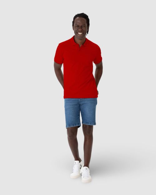 Camisa Polo Regular Masculina Em Piquet Stretch
