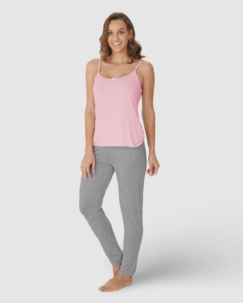 Regata Feminina De Pijama Alça Fina Em Malha Viscose Stretch