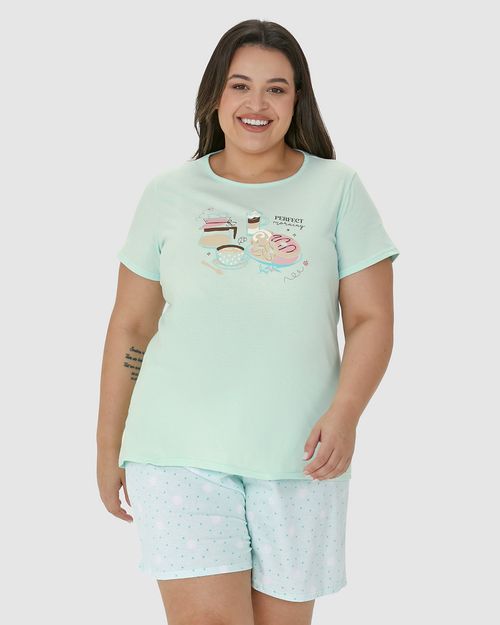 Pijama Feminino Plus Size Perfect Morning Em Algodão