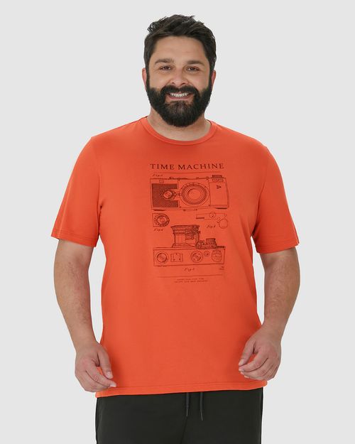 Camiseta Masculina Plus Size Time Machine Em Algodão