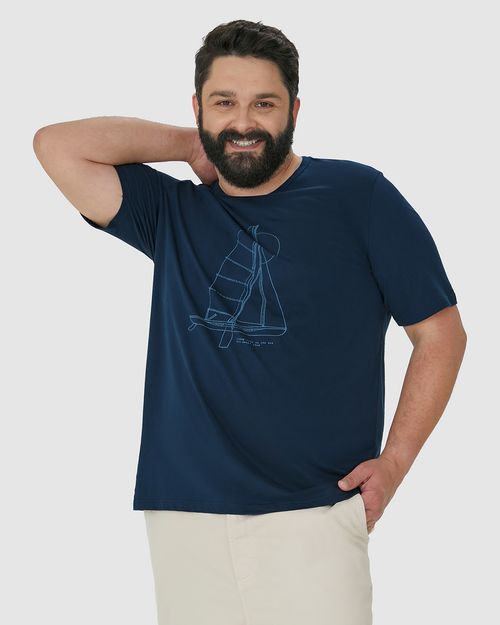 Camiseta Masculina Plus Size Living Life On The Sea Em Algodão
