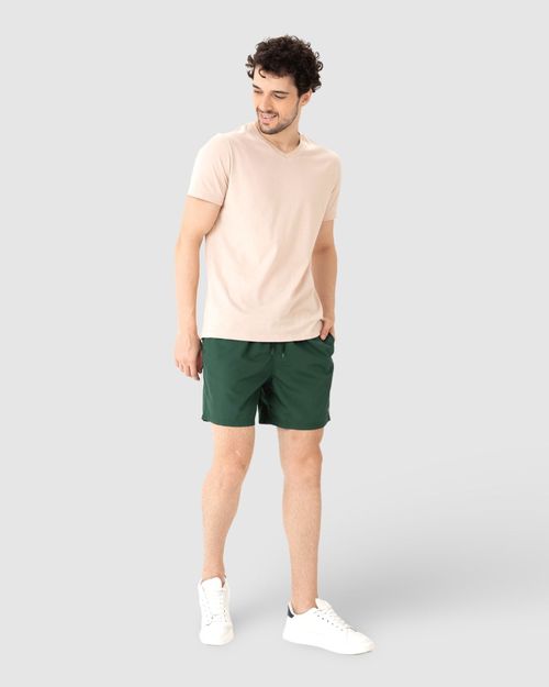 Shorts Masculino Cós Com Cadarço Funcional Em Tafetá