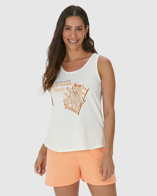 Pijama Feminino Enjoy The Vacation Summer Days Em Algodão