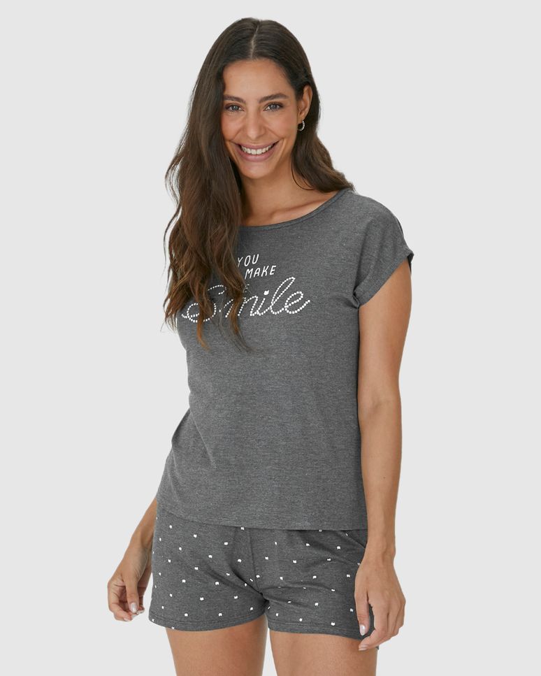 Pijama Feminino You Make Me Smile Em Viscose Stretch