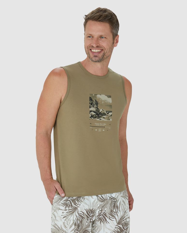 Regata Masculina Time For Me Em Algodão