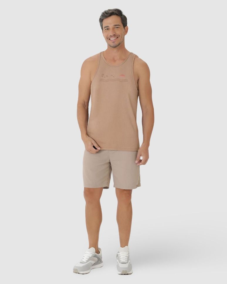 Regata Masculina Estampa Ilustrativa Em Algodão