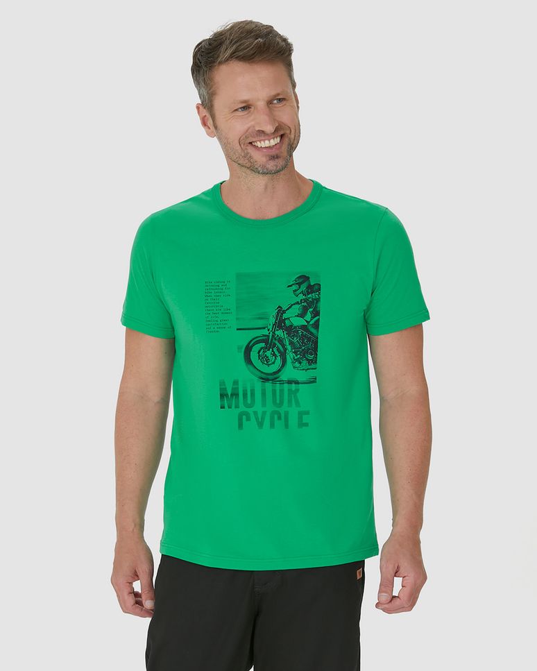 Camiseta Masculina Manga Curta Motor Cycle Em Algodão