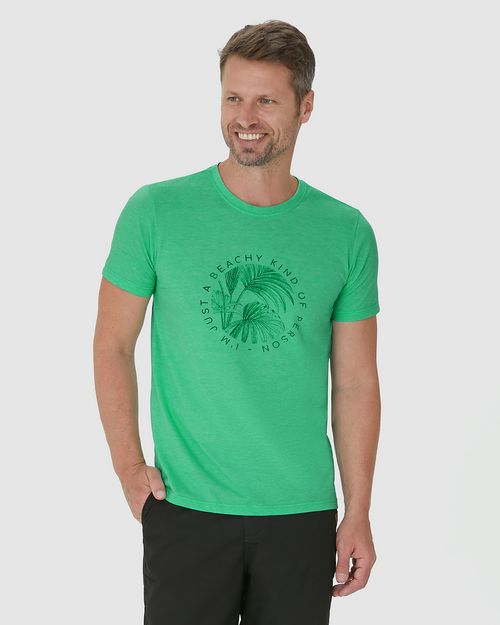 Camiseta Masculina Estampa Lettering Frontal Em Malha Fio A Fio