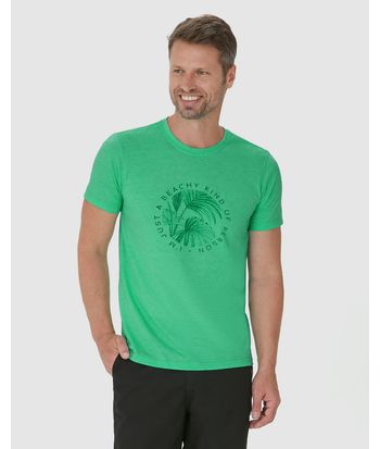 Camiseta Masculina Estampa Lettering Frontal Em Malha Fio A Fio