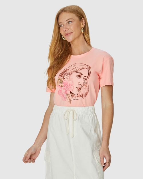 Camiseta Cropped Feminina Estampa Ilustrativa Em Algodão