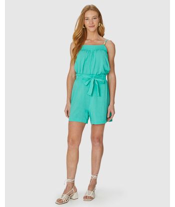 Shorts Feminino Clochard Com Amarração Em Viscolinho Texturizado