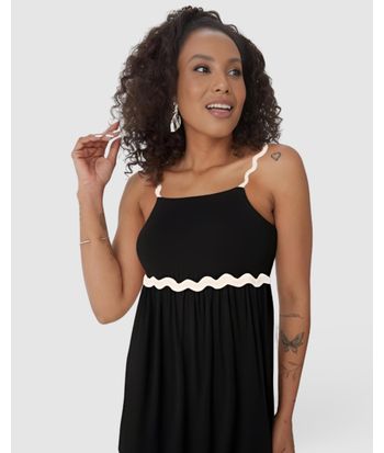 Vestido Longo Feminino Alça Sianinha Em Viscose