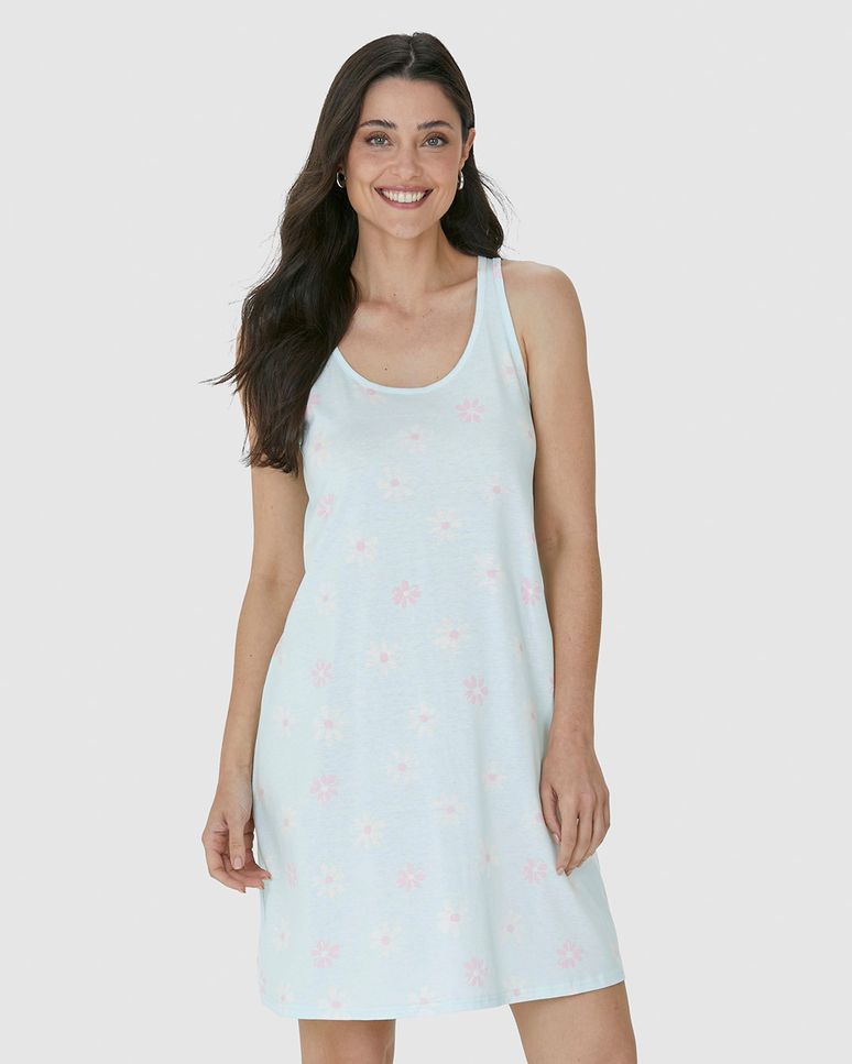 Camisola Feminina Estampa Flores Em Algodão