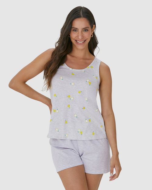 Pijama Feminino Estampa Frutas Em Algodão