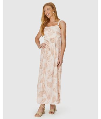 Vestido Longo Feminino Alça Sianinha Em Viscose