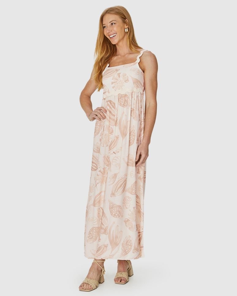 Vestido Longo Feminino Alça Sianinha Em Viscose